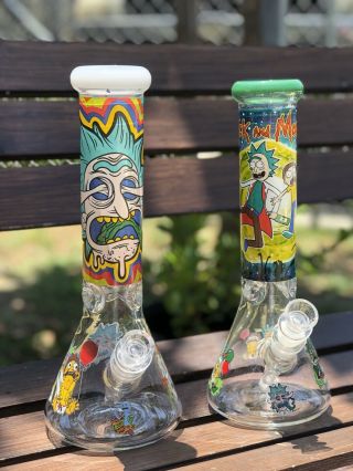 Limited Edition Rick & Morty 12 " Ice Beaker Water Pipe Bong