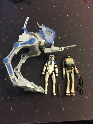 Star Wars 501st Legion At - Rt W/troopers And Tx - 21 Tactical Droid