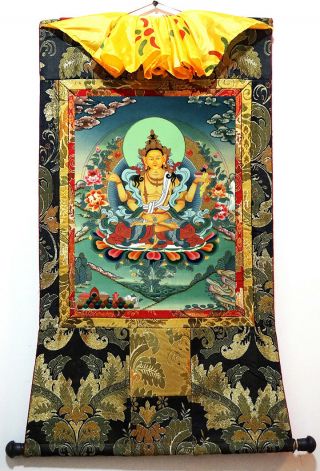 35 " Tibet Thangka Painting Buddhist Perfection Of Wisdom Goddess Prajnaparamita