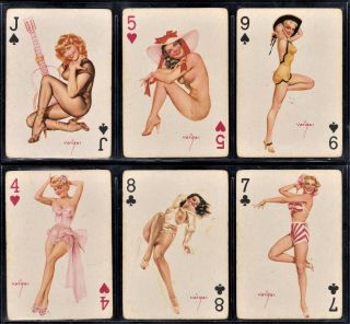 6 Alberto Vargas Swap Vargas Vanities Pinup Playing Cards 1940s Vgood Gga C
