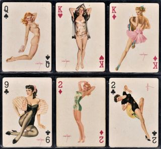 6 Alberto Vargas Swap Vargas Vanities Pinup Playing Cards 1940s Vgood Gga D