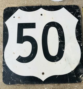 Kansas Us - 50 Highway 50 Route Road Sign Shield Authentic Retired Steel