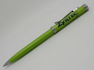 Rare Thin Slim Lime Green Zyrtec Drug Rep Pharmaceutical Metal Clicker Pen