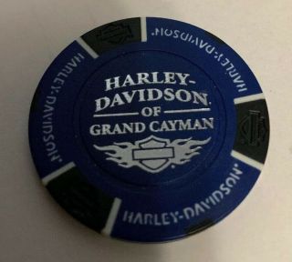 Harley - Davidson Poker Chip - Hd Of Grand Cayman,  Cayman Islands,  B.  W.  I
