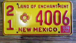 Old Vintage 1970 Mexico License Plate Tag Hot Rat Rod