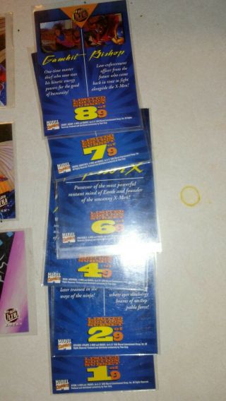 1994 Fleer Ultra X - Men Limited Edition Subset 1,  2,  4,  6,  7,  8 of 9 Foil Inserts. 2