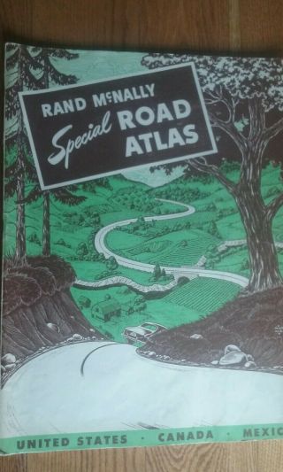 Vintage Rand Mcnally Special Road Atlas 1952 Us Canada Mexico Sharp