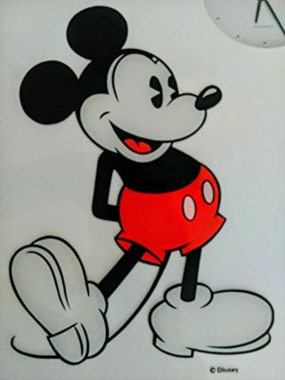 RARE MATCHED SET 90s Mickey Minnie Mouse 11x14 SEIKO JAPAN Art Glass Clocks 2