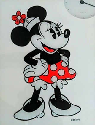 RARE MATCHED SET 90s Mickey Minnie Mouse 11x14 SEIKO JAPAN Art Glass Clocks 3