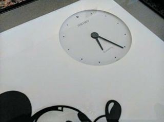 RARE MATCHED SET 90s Mickey Minnie Mouse 11x14 SEIKO JAPAN Art Glass Clocks 4