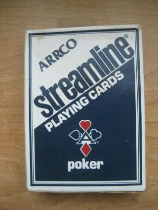 Vintage Arrco Streamline / Poker 1 / Plastic Coated Playing Cards / Chicago