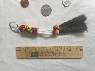 Navajo Indian Bead work Key Chain Horse Hair Kokopelli Ylw Native American AZ 3