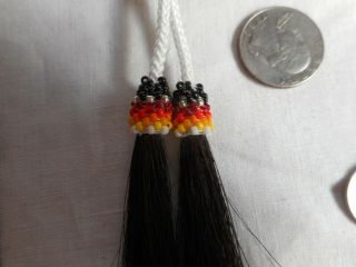 Navajo Indian Bead work Key Chain Horse Hair Kokopelli Ylw Native American AZ 4