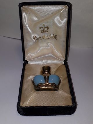 Vintage Prince Matchabelli Beloved Enamelled Mini Perfume Bottle In Case