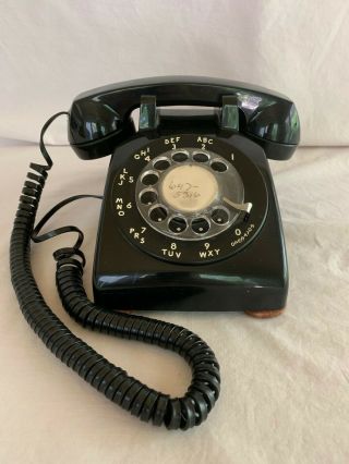 Vintage 1960s Western Electric Black Rotary Dial Desktop Phone