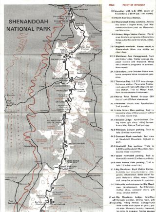 1973 Shenandoah National Park Virginia Vintage Informational Brochure & Map (32)