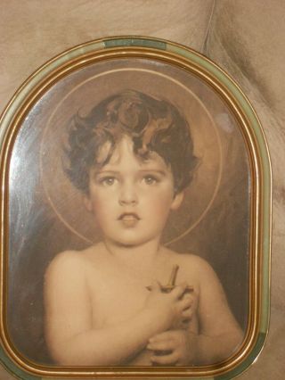 Religious Picture Vintage Antique Bosseron Chambers Child St.  John