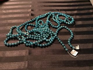 Vintage 102 " Turquoise Blue Mercury Glass Beads Garland Christmas/feather Tree