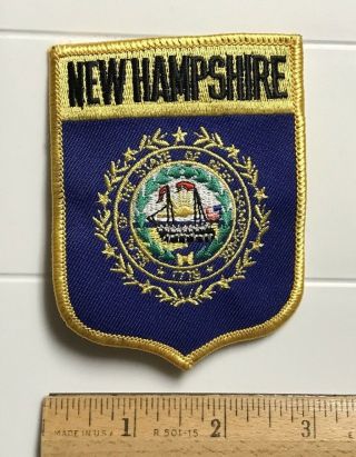 Hampshire State Seal Crest Nh Souvenir Embroidered Patch Badge