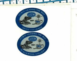 Rare Set Of 2 Australia Joy Coal Mining Stickers 138