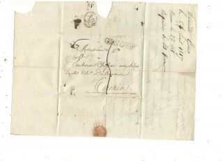 1817 Stampless Folded Letter,  Genova,  Italy,  Black Sl