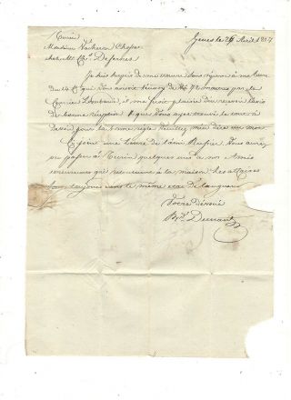 1817 STAMPLESS FOLDED LETTER,  GENOVA,  ITALY,  BLACK SL 2