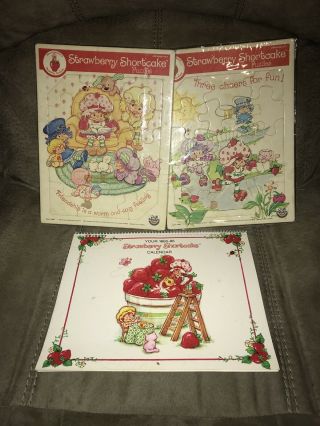 Vintage - Strawberry Shortcake Calendar - Puzzles American Greetings - 1985 Nos