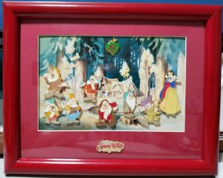 Disney Snow White & 7 Dwarfs Framed Millennium 2000 10 Pin Set - Ltd Ed Of 500