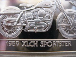 1.  4 Oz.  999 Pure Silver 1959 Xlch Sportster 90th Anniversary Harley Ingot,  Bar