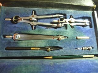 Vintage H.  A.  Rogers Co.  Pracision Set Drafting Tools Instruments W Box