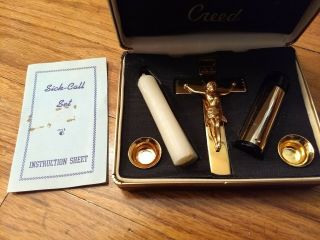 Vintage Creed Sick Call Set Last Rights Catholic In Case