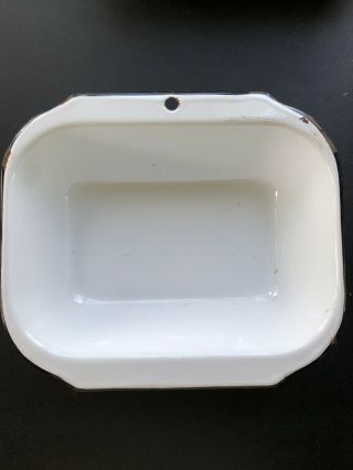 Vintage White Enamel Porcelain Tray Without Lid