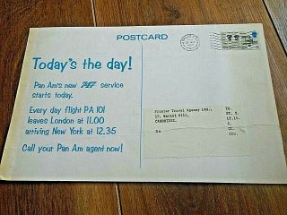 Rare,  Pan Am Transatlanic Service Postcard.  1970.  GC 2
