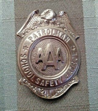 Vintage Aaa Silver Patrolman School Safety Patrol Badge Grammes Allentown Pa