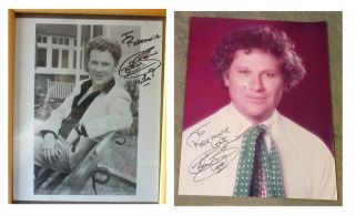 2 Autographed Photos Colin Baker Dr Who 6th Sixth Doctor Brothers Deathtrap