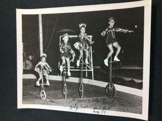 1957 Unicycle Circus Children Bicycle Autographed Authentic Signed Photo A126
