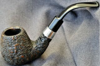 Lovely Lightly Smoked Donegal Rocky 1/2 Bent Apple,  Peterson Dublin Nickel Ring