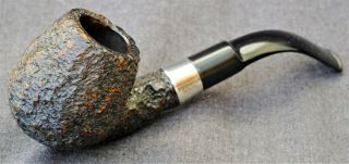 Lovely Lightly Smoked Donegal Rocky 1/2 Bent Apple,  Peterson Dublin Nickel Ring 2