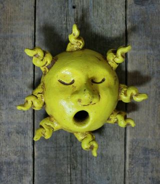 ON HOLD FOR QUEENIE 1942 - 3 Smiling Sun Faces by Rafael Pineda Mexican Folk Art 2