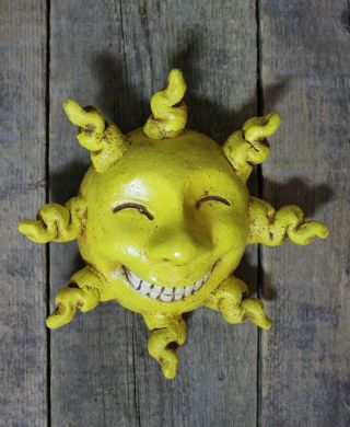 ON HOLD FOR QUEENIE 1942 - 3 Smiling Sun Faces by Rafael Pineda Mexican Folk Art 8