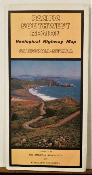 1972 California Nevada Geological Highway Map Petroleum Geologists B