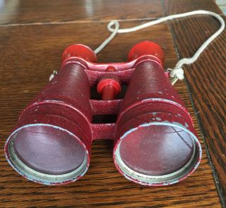 Vintage Chicago " - Sight " Red Binoculars With Strap