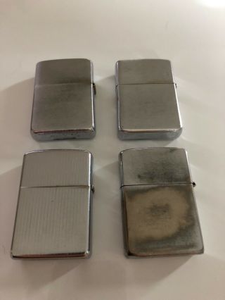 4 Vtg Zippo Lighters 3 With Patent 2517191 & 1 1974