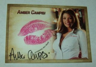 2018 Collectors Expo Playboy Model Amber Campisi Autographed Kiss Print Card