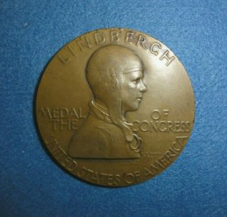 1927 U.  S.  Medal,  Uniface,  Charles Lindbergh By Fraser.  John Sinnock Estate.