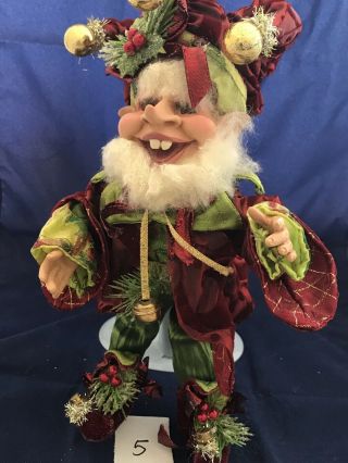 Mark Roberts Christmas Elf Jester 12 Inches Tall Missing One Bell 5