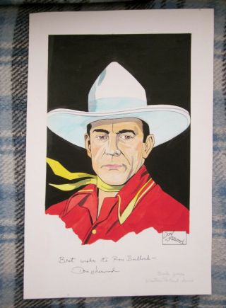 Orig.  Don Sherwood Painting Illustration Cowboy Buck Jones Portrait 12 " X18.  5 "