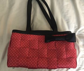 Disney Harvey’s Seatbelt Bag Minnie Mouse Large Satchel Polka Dots Purse