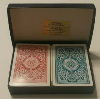 Kem Plastic Playing Cards Arrow Wide Poker Size 2 Deck Set Red And Blue