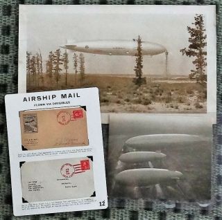Uss Los Angeles Zr - 3 Airship Dirigible Zeppelin Real Photos & 1st Flight Covers
